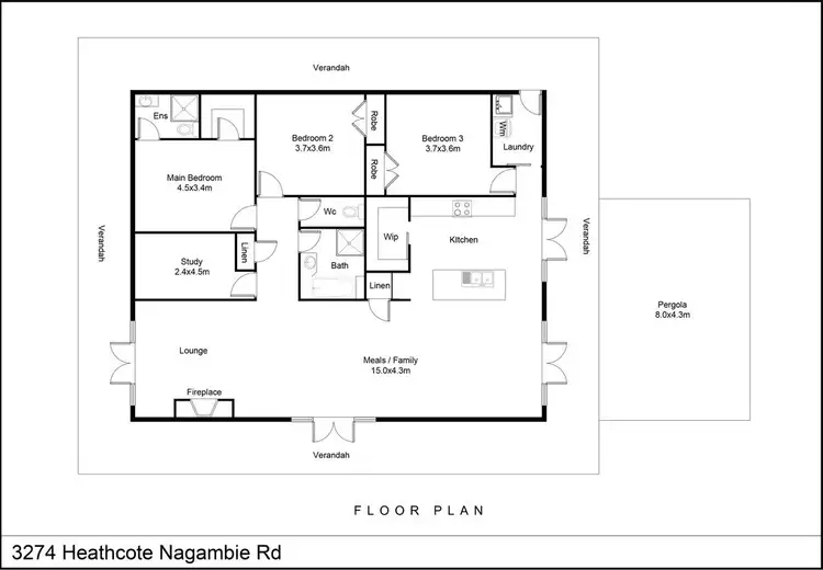 Floorplan of Homely rural property listing, 3274 Heathcote-Nagambie Road, Mitchellstown via, Nagambie VIC 3608