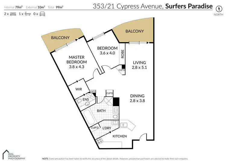 Floorplan of Homely unit listing, 353/23-27 Cypress Avenue, Surfers Paradise QLD 4217