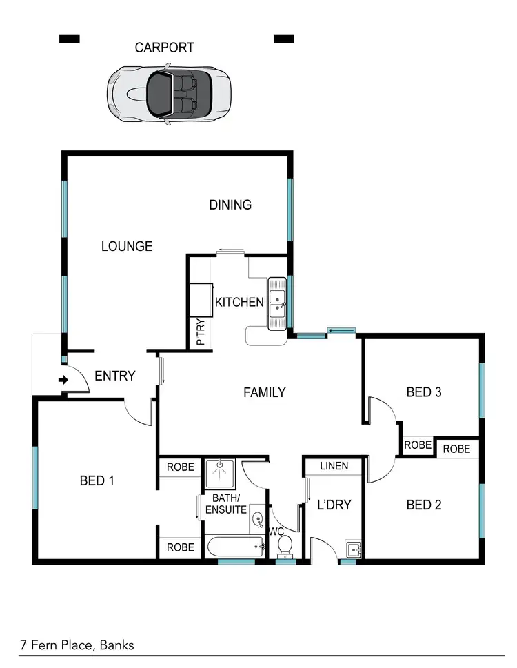 Floorplan of Homely house listing, 7 Fern Place, Banks ACT 2906