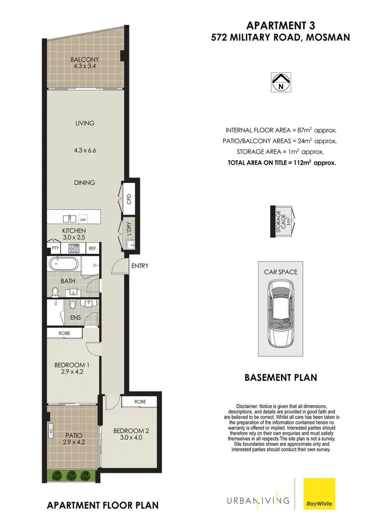 Floorplan of Homely apartment listing, 3/572-574 Military Road, Mosman NSW 2088
