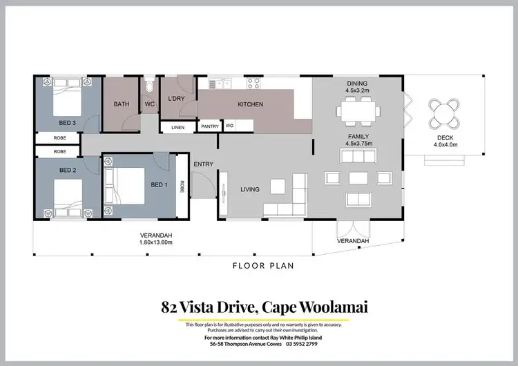 Floorplan of Homely house listing, 82 Vista Drive, Cape Woolamai VIC 3925