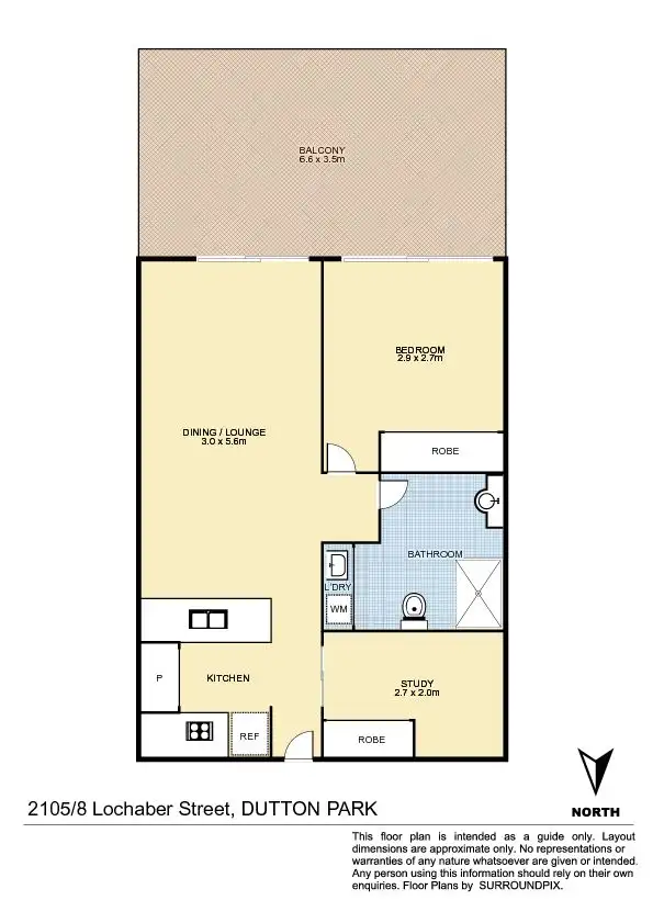 Floorplan of Homely apartment listing, 2105/8 Lochaber Street, Dutton Park QLD 4102