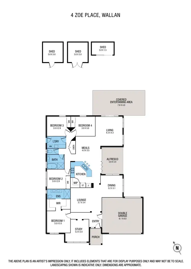 Floorplan of Homely house listing, 4 Zoe Place, Wallan VIC 3756