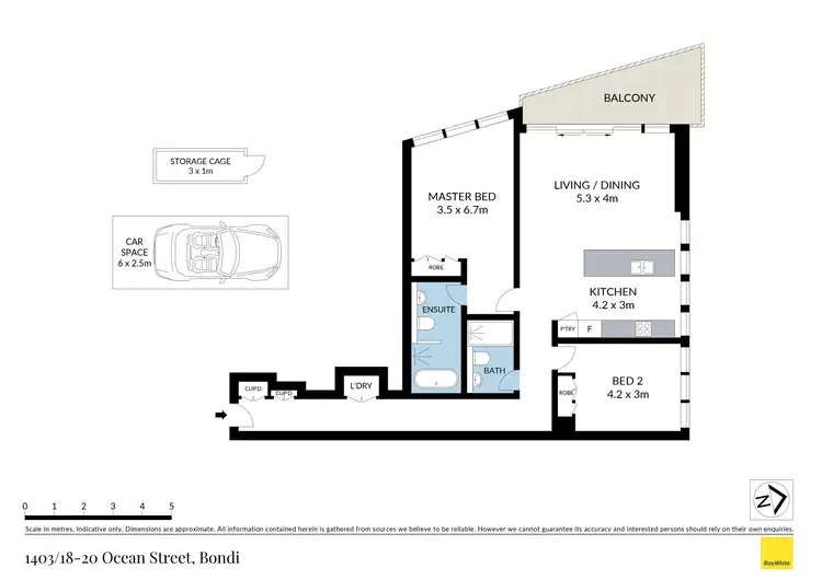 Floorplan of Homely apartment listing, 1403/18-20 Ocean Street, Bondi NSW 2026
