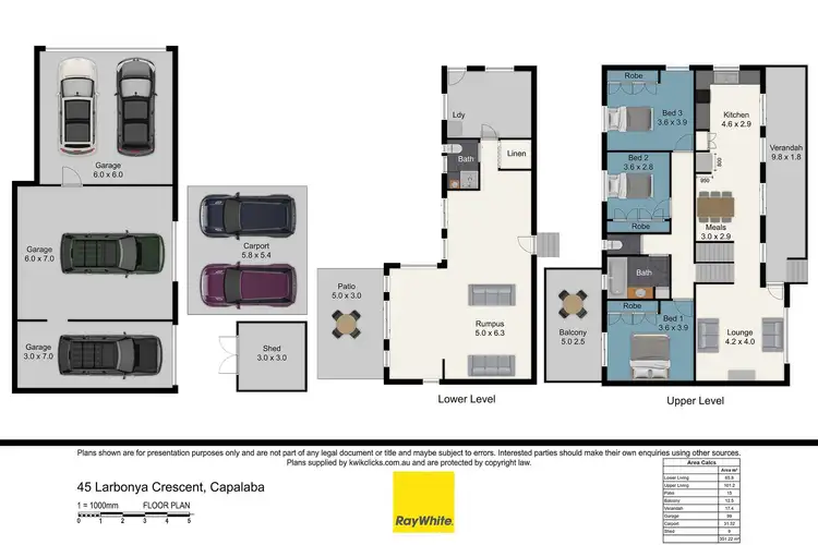 Floorplan of Homely house listing, 45 Larbonya Crescent, Capalaba QLD 4157
