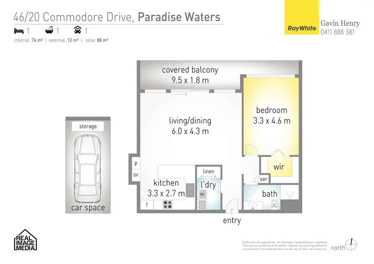 Floorplan of Homely apartment listing, 46/20 Commodore Drive, Surfers Paradise QLD 4217