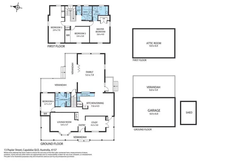 Floorplan of Homely house listing, 13 Poplar Street, Capalaba QLD 4157