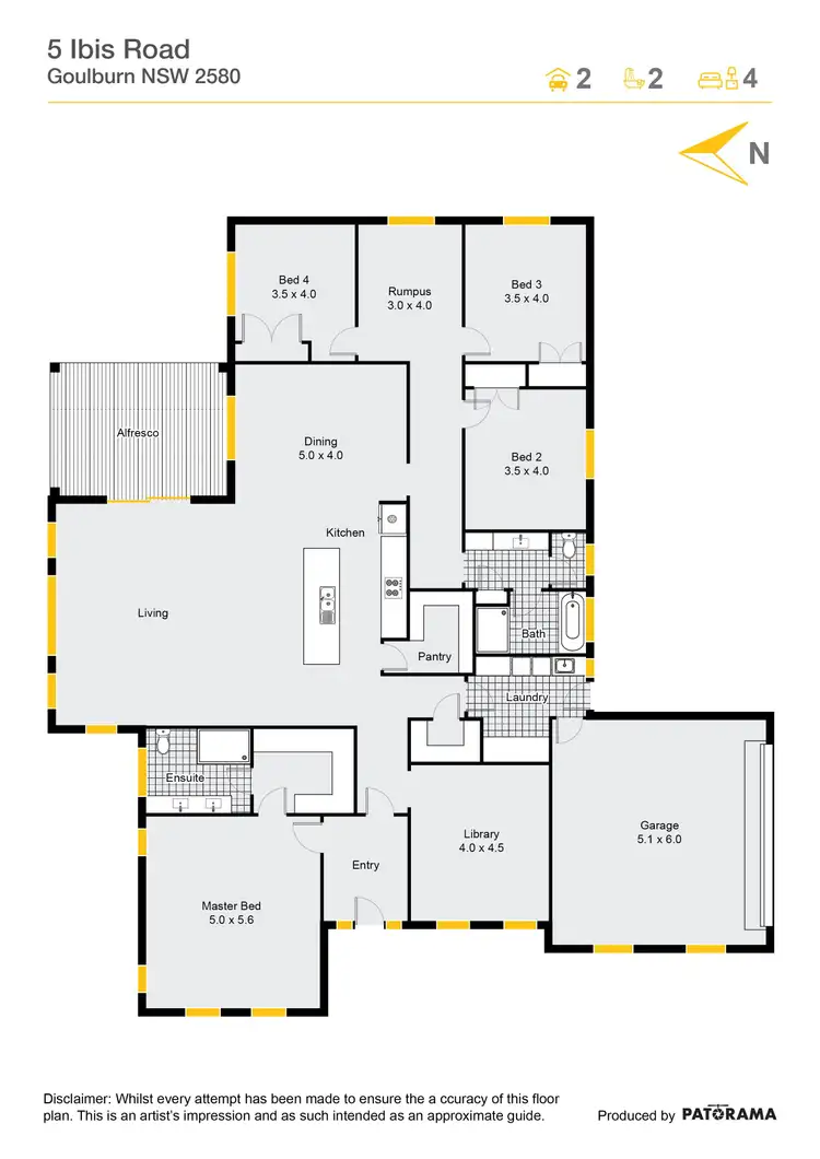 Floorplan of Homely house listing, 5 Ibis Road, Goulburn NSW 2580
