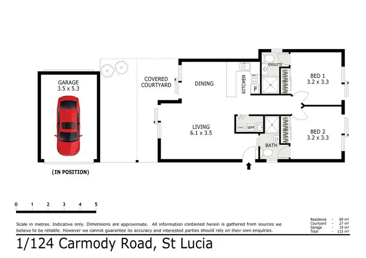Floorplan of Homely unit listing, 1/124 Carmody Road, St Lucia QLD 4067
