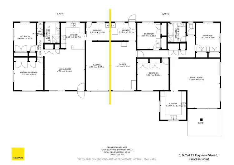 Floorplan of Homely house listing, 1 & 2/411 Bayview Street, Paradise Point QLD 4216