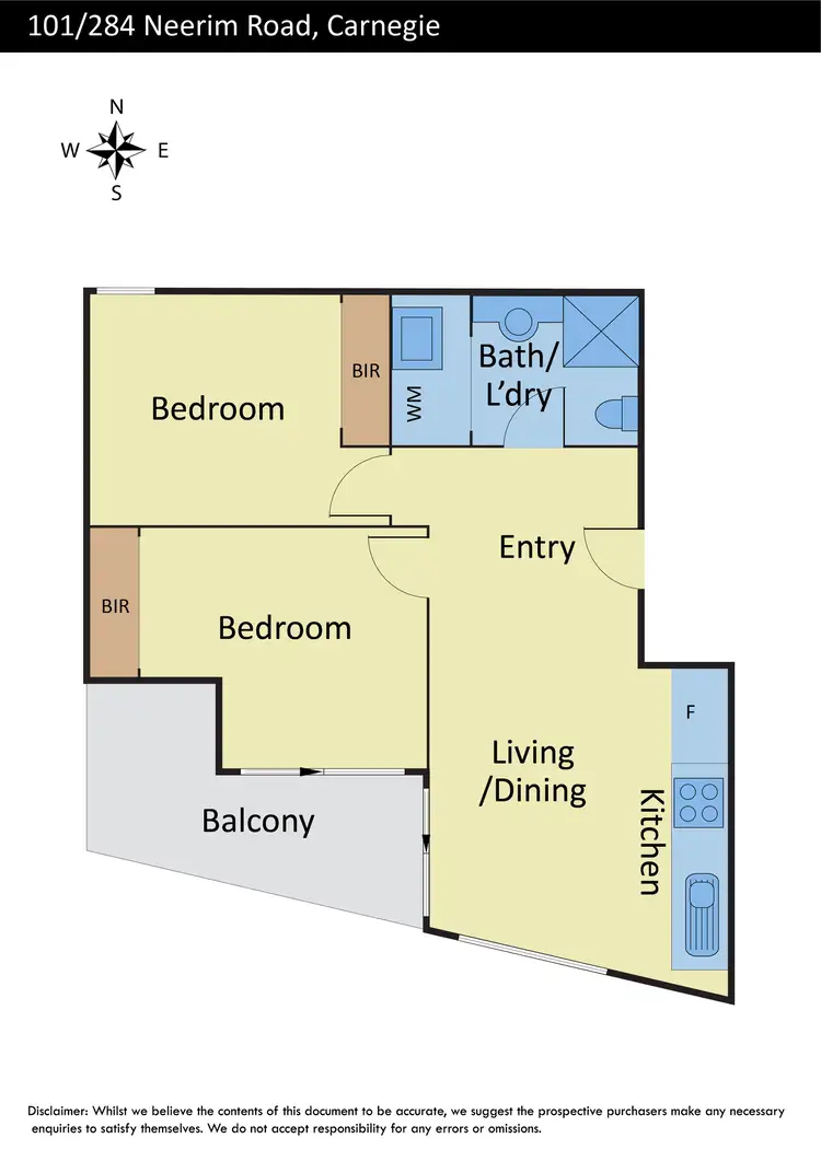 Floorplan of Homely apartment listing, 101/284 Neerim Road, Carnegie VIC 3163