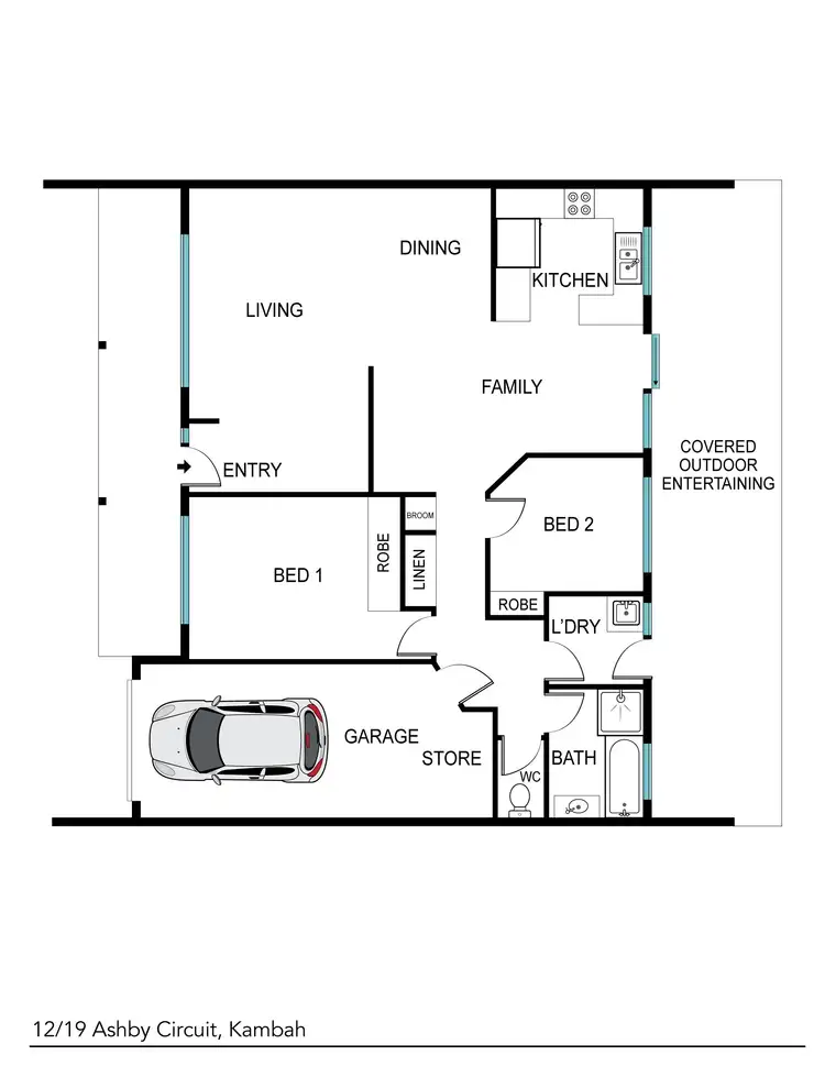 Floorplan of Homely townhouse listing, 12/19 Ashby Circuit, Kambah ACT 2902