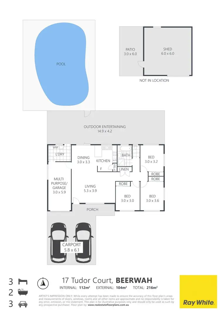 Floorplan of Homely house listing, 17 Tudor Court, Beerwah QLD 4519