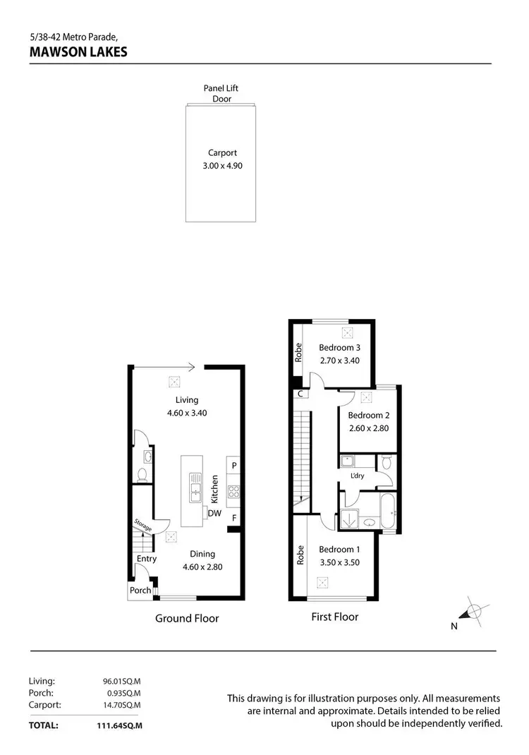 Floorplan of Homely house listing, 5/38-42 Metro Parade, Mawson Lakes SA 5095