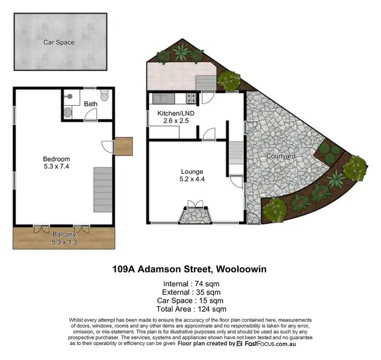 Floorplan of Homely townhouse listing, 109A Adamson Street, Wooloowin QLD 4030