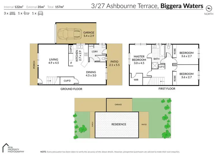 Floorplan of Homely townhouse listing, 3/27 Ashbourne Terrace, Biggera Waters QLD 4216