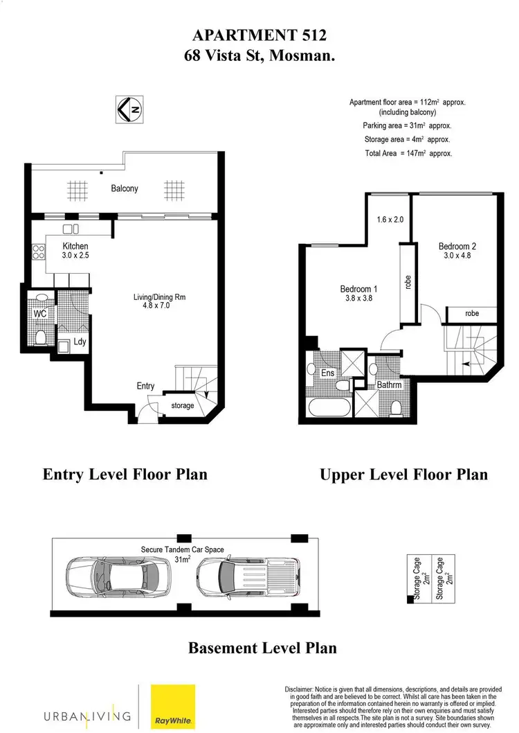 Floorplan of Homely apartment listing, 512/68-70 Vista Street, Mosman NSW 2088
