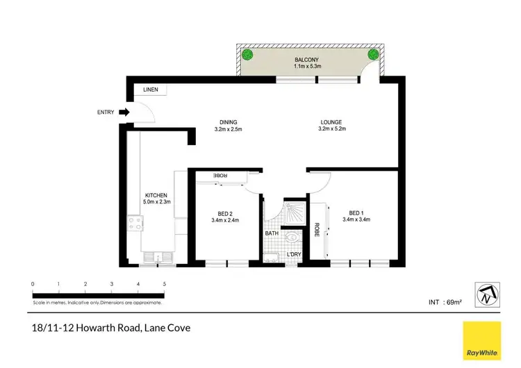 Floorplan of Homely apartment listing, 18/11-12 Howarth Road, Lane Cove NSW 2066