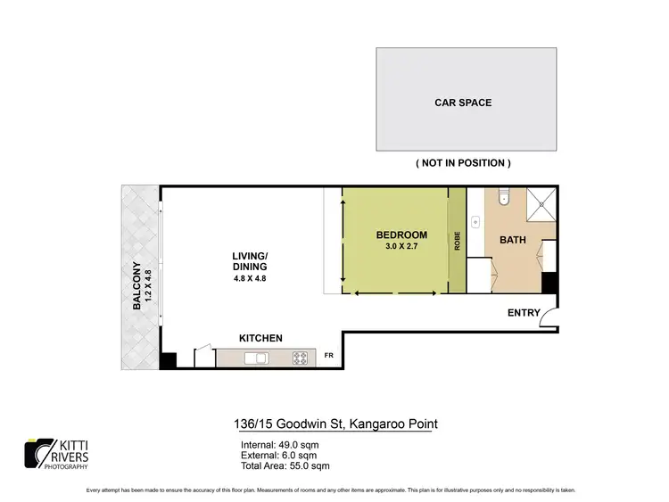 Floorplan of Homely apartment listing, 136/15 Goodwin Street, Kangaroo Point QLD 4169