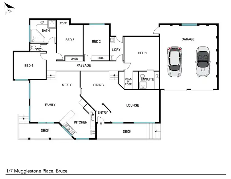 Floorplan of Homely townhouse listing, 1/7 Mugglestone Place, Bruce ACT 2617