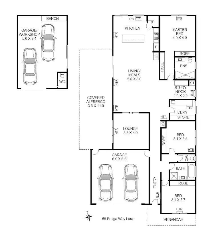 Floorplan of Homely house listing, 65 Brolga Way, Lara VIC 3212