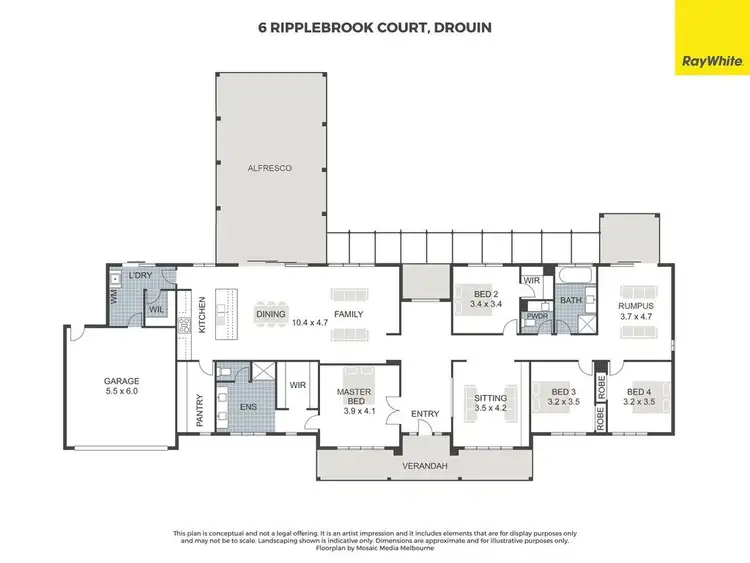 Floorplan of Homely house listing, 6 Ripplebrook Court, Drouin VIC 3818