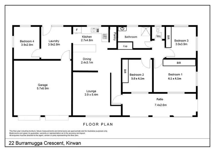 Floorplan of Homely house listing, 22 Burramugga Crescent, Kirwan QLD 4817