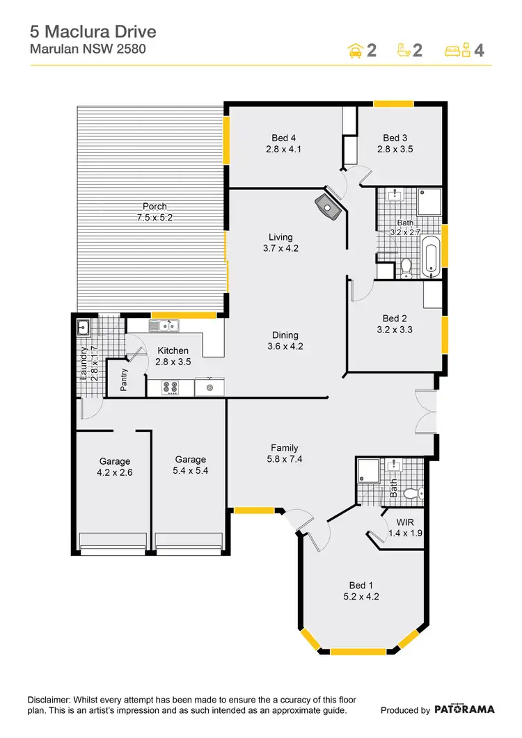 Floorplan of Homely house listing, 5 Maclura Drive, Marulan NSW 2579