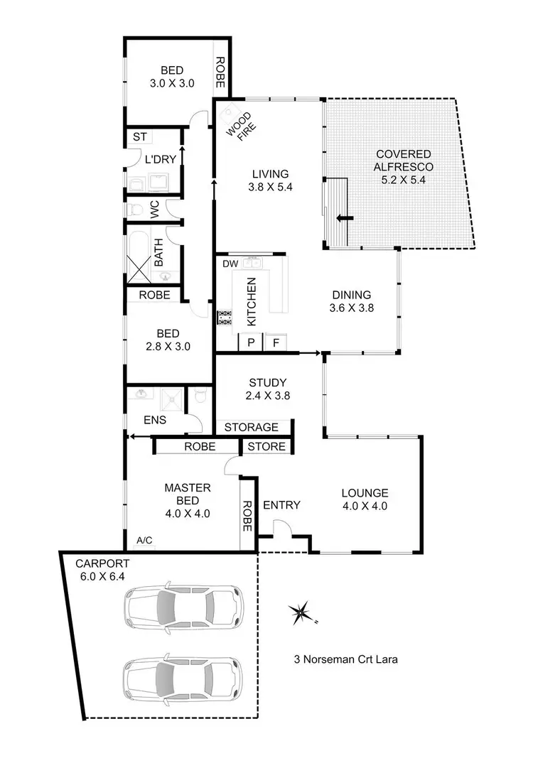 Floorplan of Homely house listing, 3 Norseman Court, Lara VIC 3212