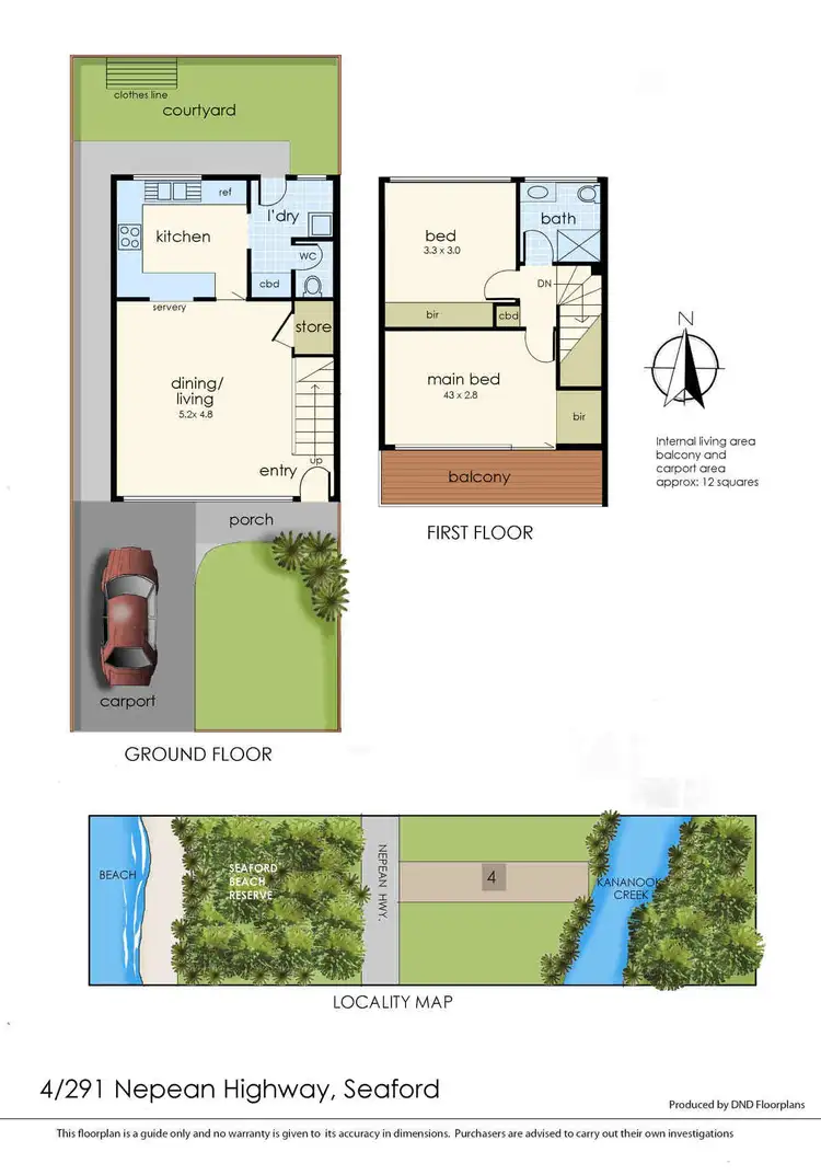 Floorplan of Homely townhouse listing, 4/291 Nepean Highway, Seaford VIC 3198