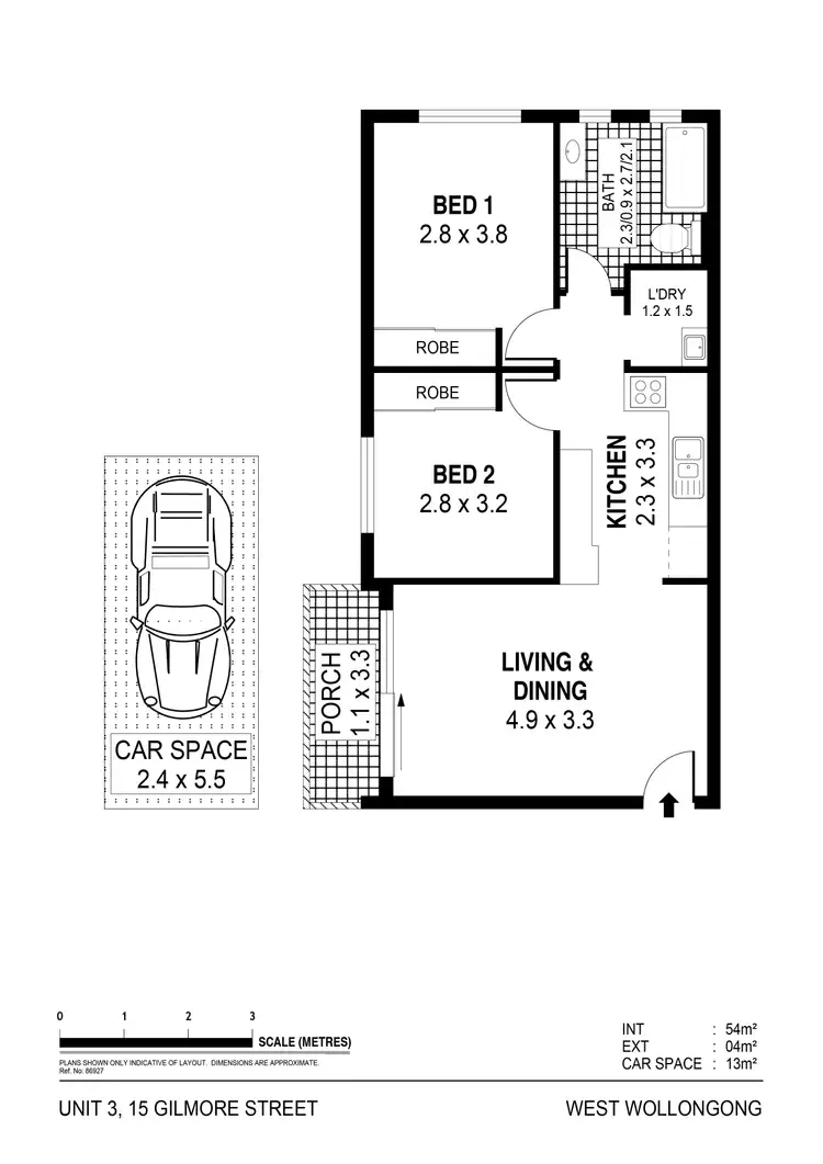 Floorplan of Homely apartment listing, 3/15 Gilmore Street, West Wollongong NSW 2500