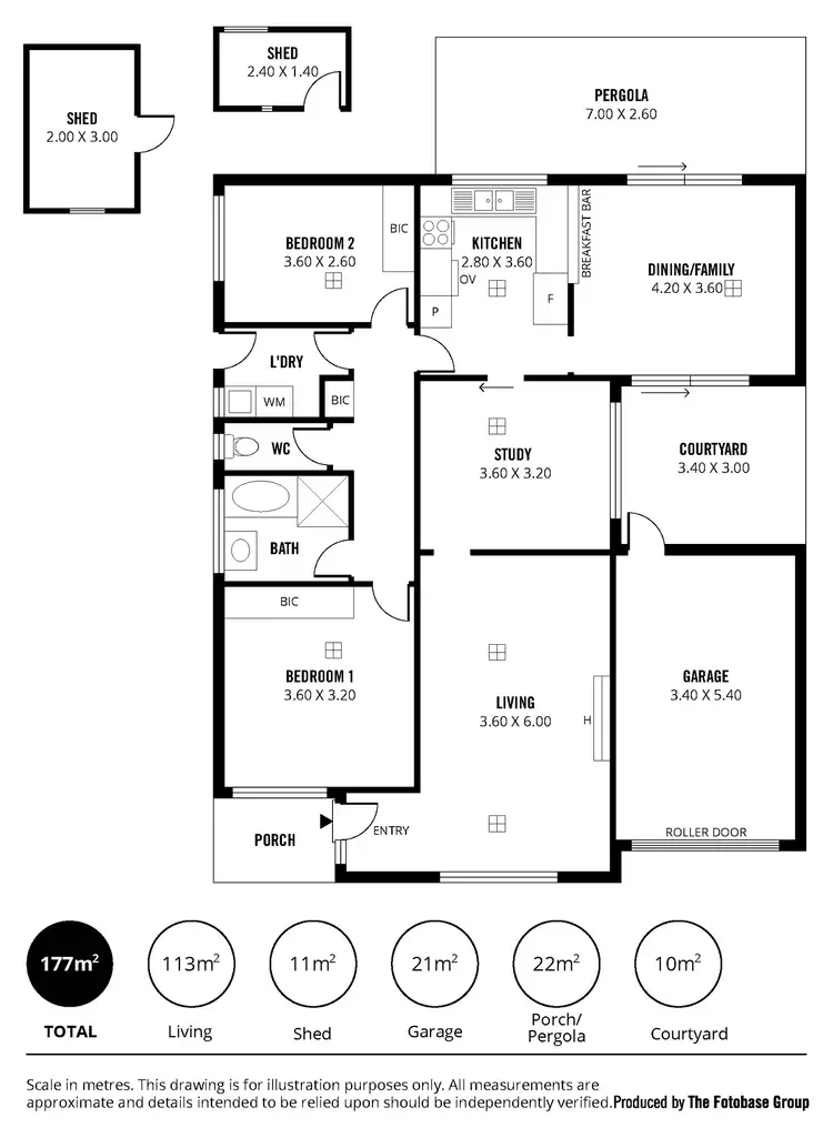 Floorplan of Homely semi-detached listing, 1/36 Lochside Drive, West Lakes SA 5021