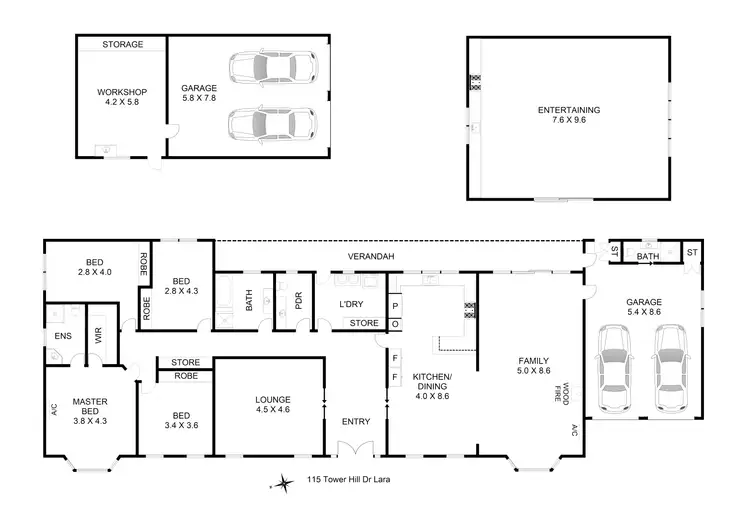 Floorplan of Homely house listing, 115 Tower Hill Drive, Lara VIC 3212