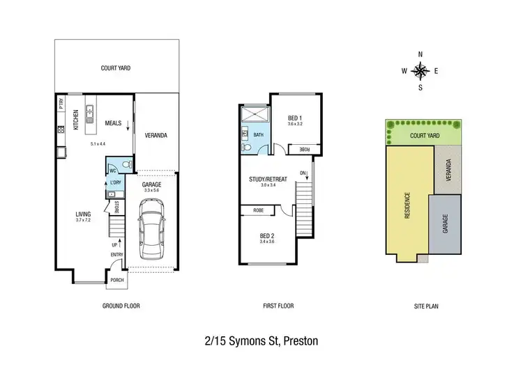 Floorplan of Homely townhouse listing, 2/15 Symons Street, Preston VIC 3072