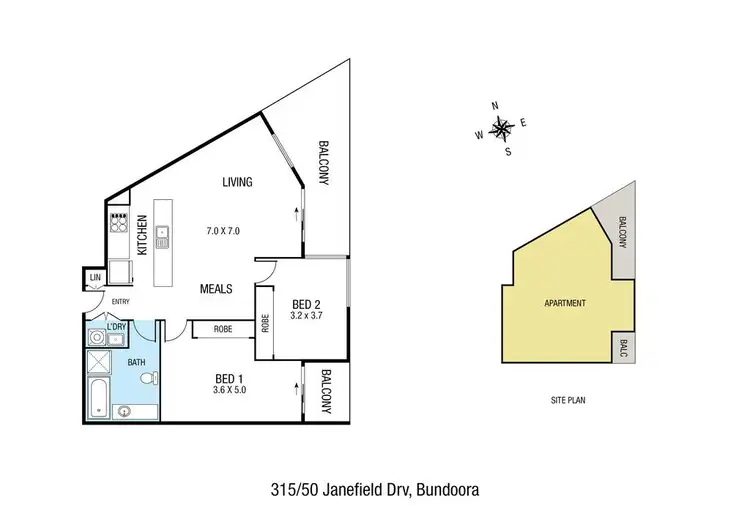Floorplan of Homely apartment listing, 315/50 Janefield Drive, Bundoora VIC 3083