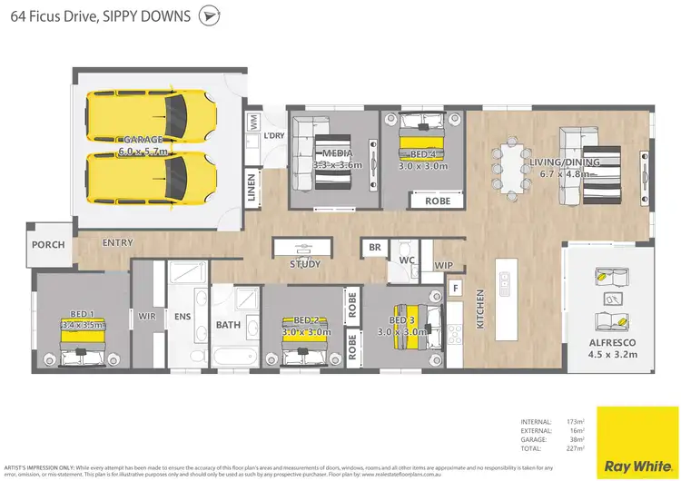 Floorplan of Homely house listing, 64 Ficus Drive, Palmview QLD 4553