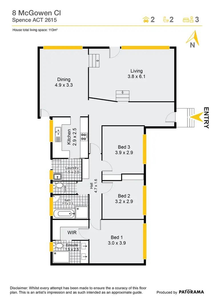 Floorplan of Homely house listing, 8 McGowen Close, Spence ACT 2615