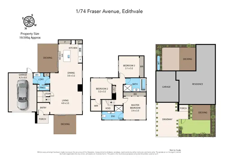 Floorplan of Homely townhouse listing, 1/74 Fraser Avenue, Edithvale VIC 3196