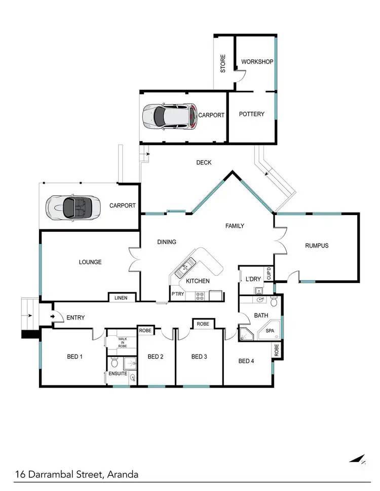 Floorplan of Homely house listing, 16 Darambal Street, Aranda ACT 2614