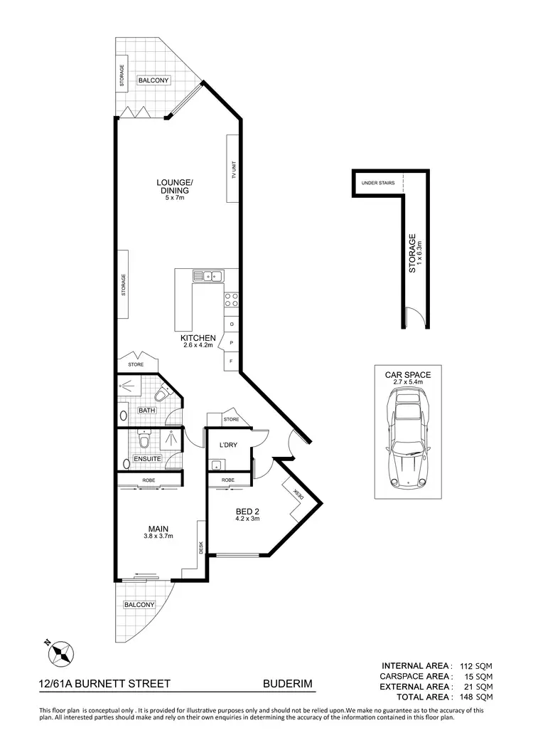 Floorplan of Homely unit listing, 12/61A Burnett Street, Buderim QLD 4556