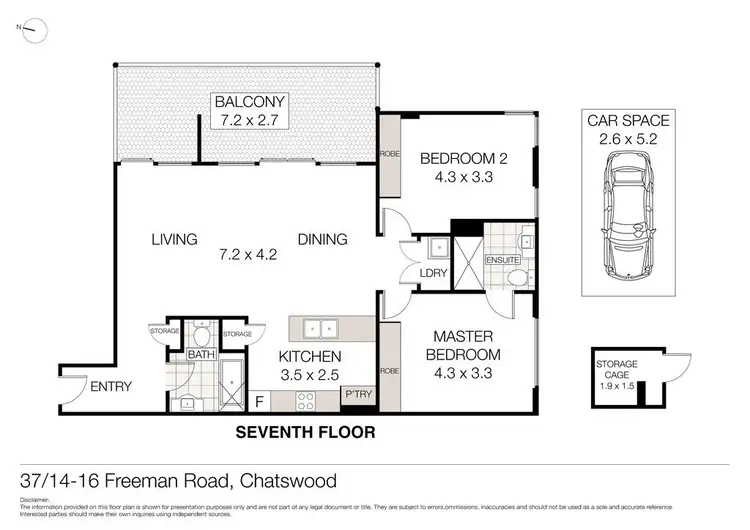 Floorplan of Homely unit listing, 37/14-16 Freeman Road, Chatswood NSW 2067