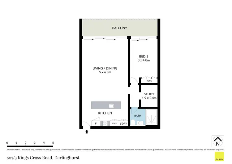 Floorplan of Homely apartment listing, 507/3 Kings Cross Road, Darlinghurst NSW 2010