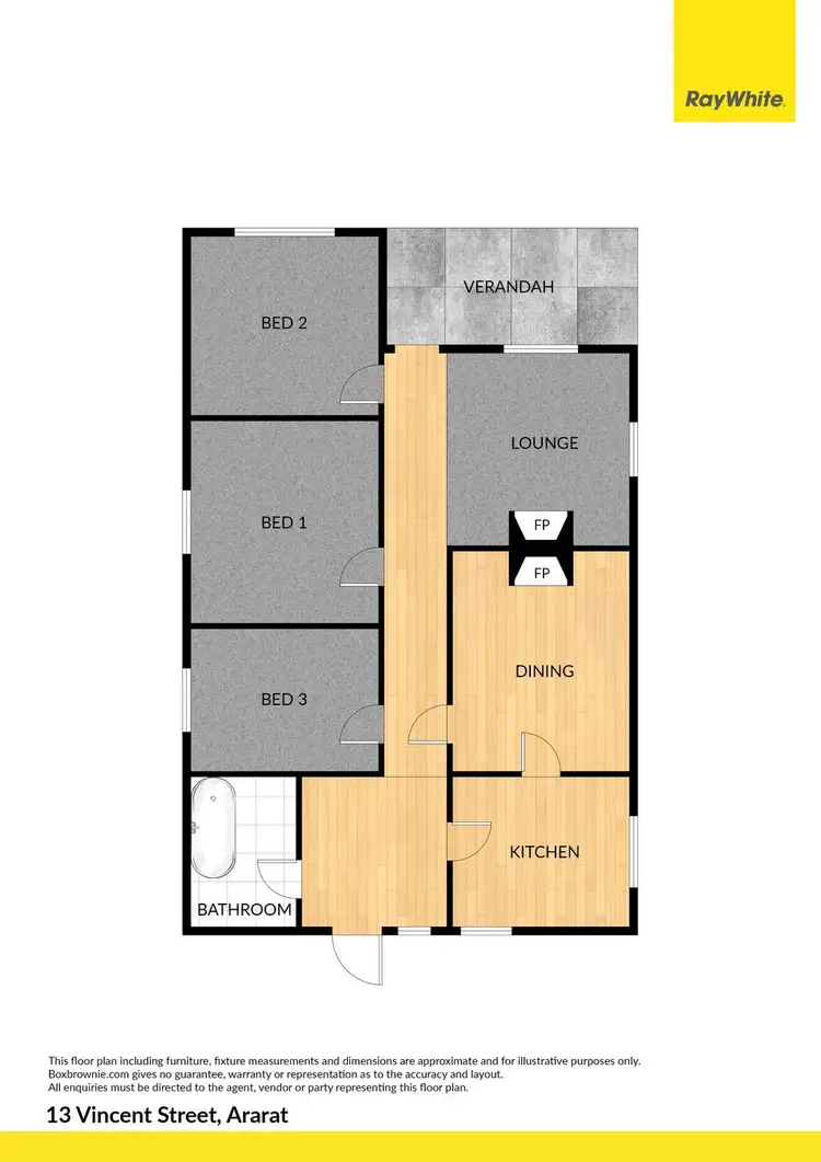 Floorplan of Homely house listing, 13 Vincent Street, Ararat VIC 3377