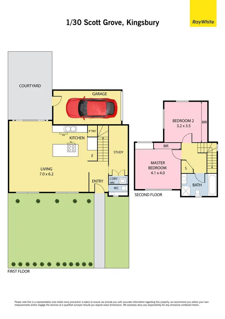 Floorplan of Homely townhouse listing, 1/30 Scott Grove, Kingsbury VIC 3083