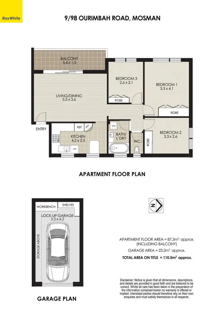 Floorplan of Homely apartment listing, 9/98 Ourimbah Road, Mosman NSW 2088