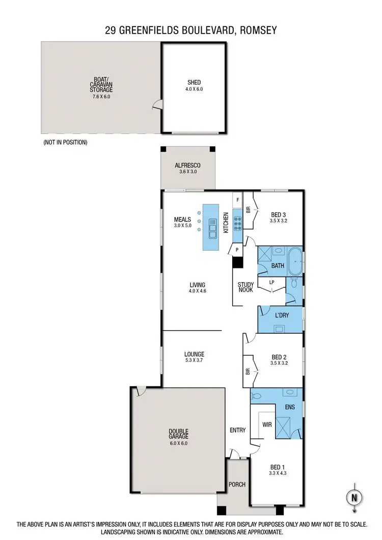 Floorplan of Homely house listing, 29 Greenfields Boulevard, Romsey VIC 3434