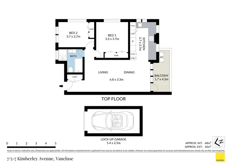 Floorplan of Homely apartment listing, 7/5-7 Kimberley Street, Vaucluse NSW 2030
