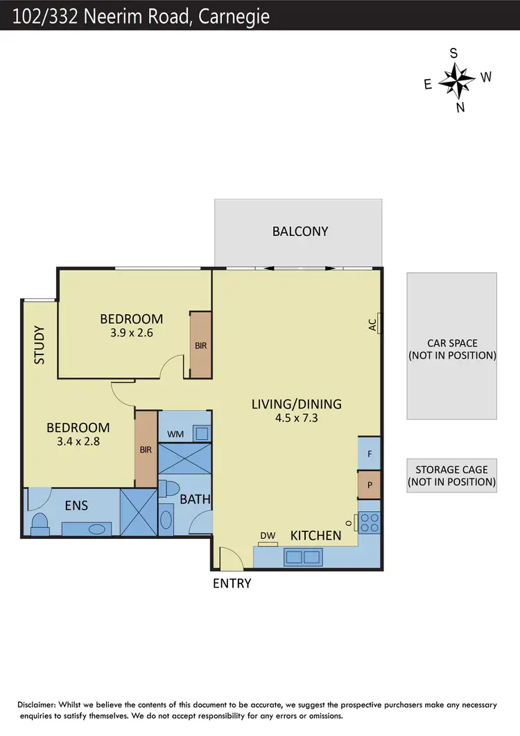 Floorplan of Homely apartment listing, 102/332 Neerim Road, Carnegie VIC 3163
