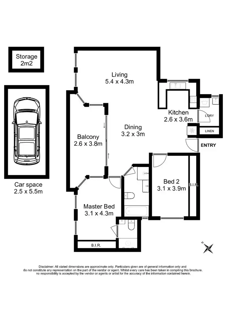 Floorplan of Homely apartment listing, 2/34-36 Edgbaston Road, Beverly Hills NSW 2209