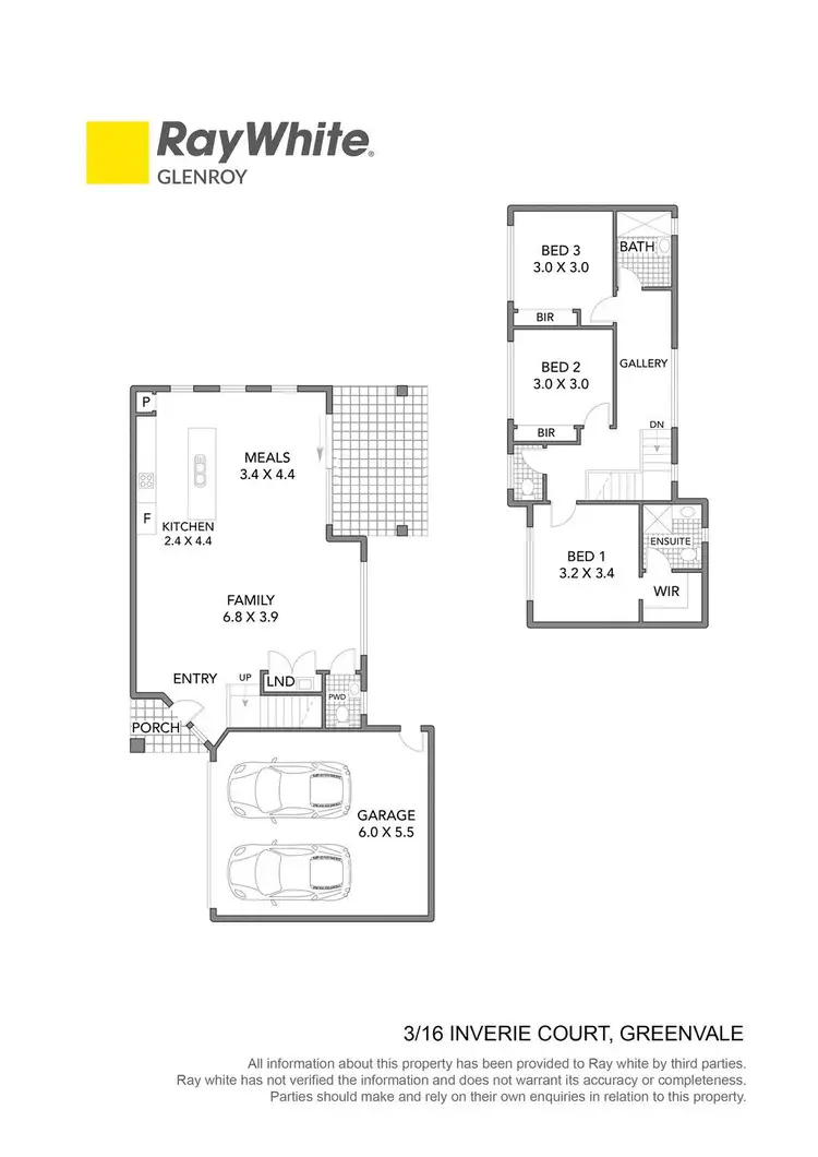 Floorplan of Homely townhouse listing, 3/16 Inverie Court, Greenvale VIC 3059